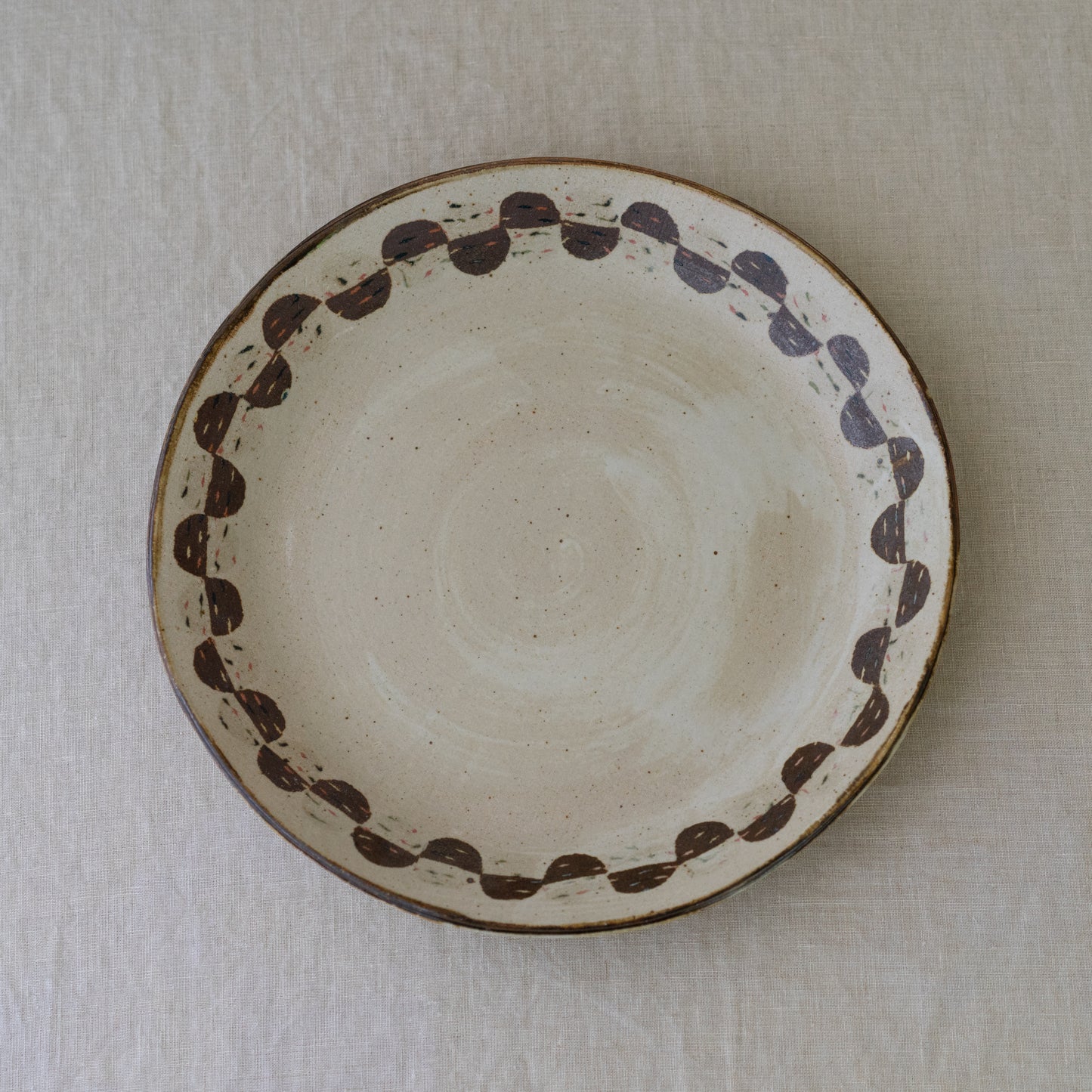 nerikomi dot serving plate no. 1
