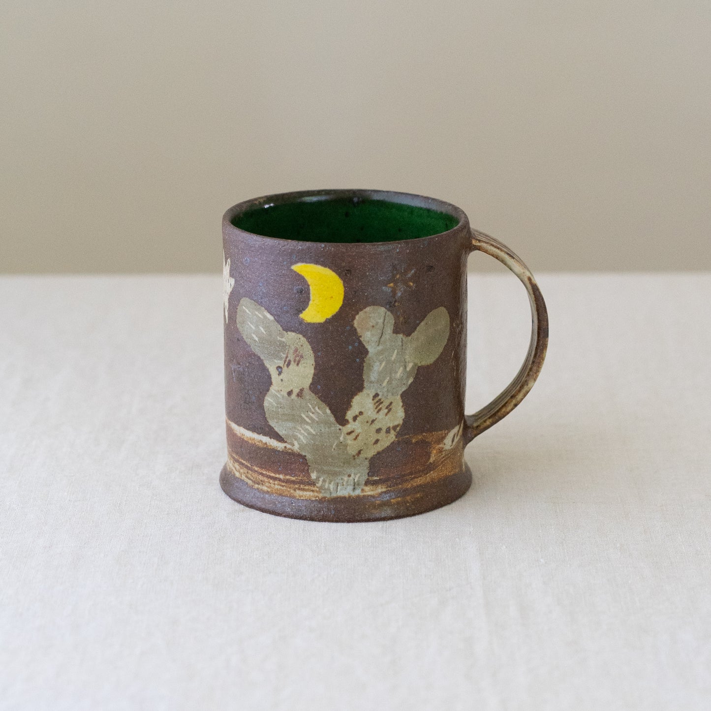 owl and cactus mug