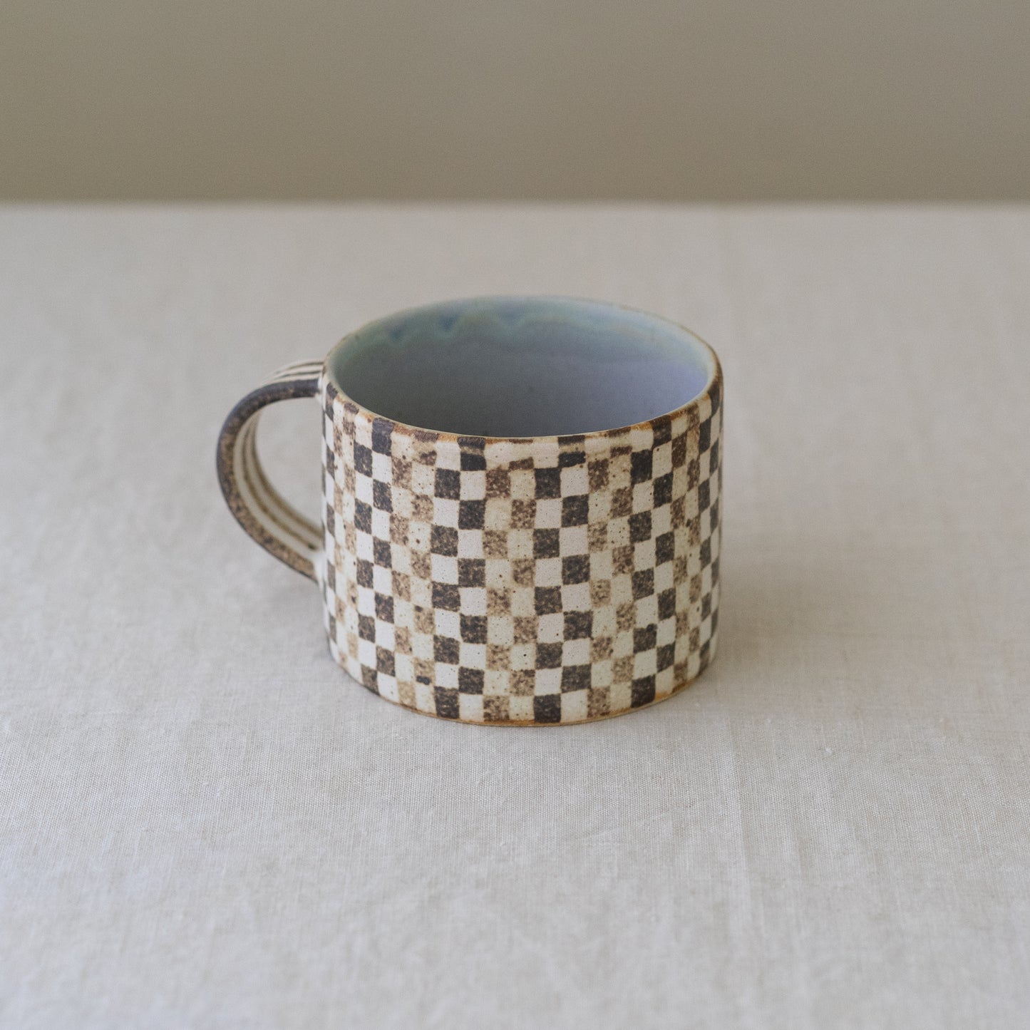 checkerboard mug * lavender interior