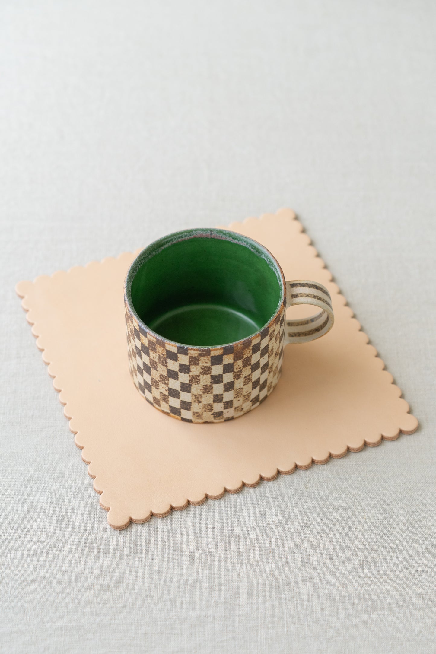 checkerboard mug * green interior