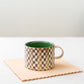 checkerboard mug * green interior