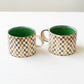 checkerboard mug * green interior