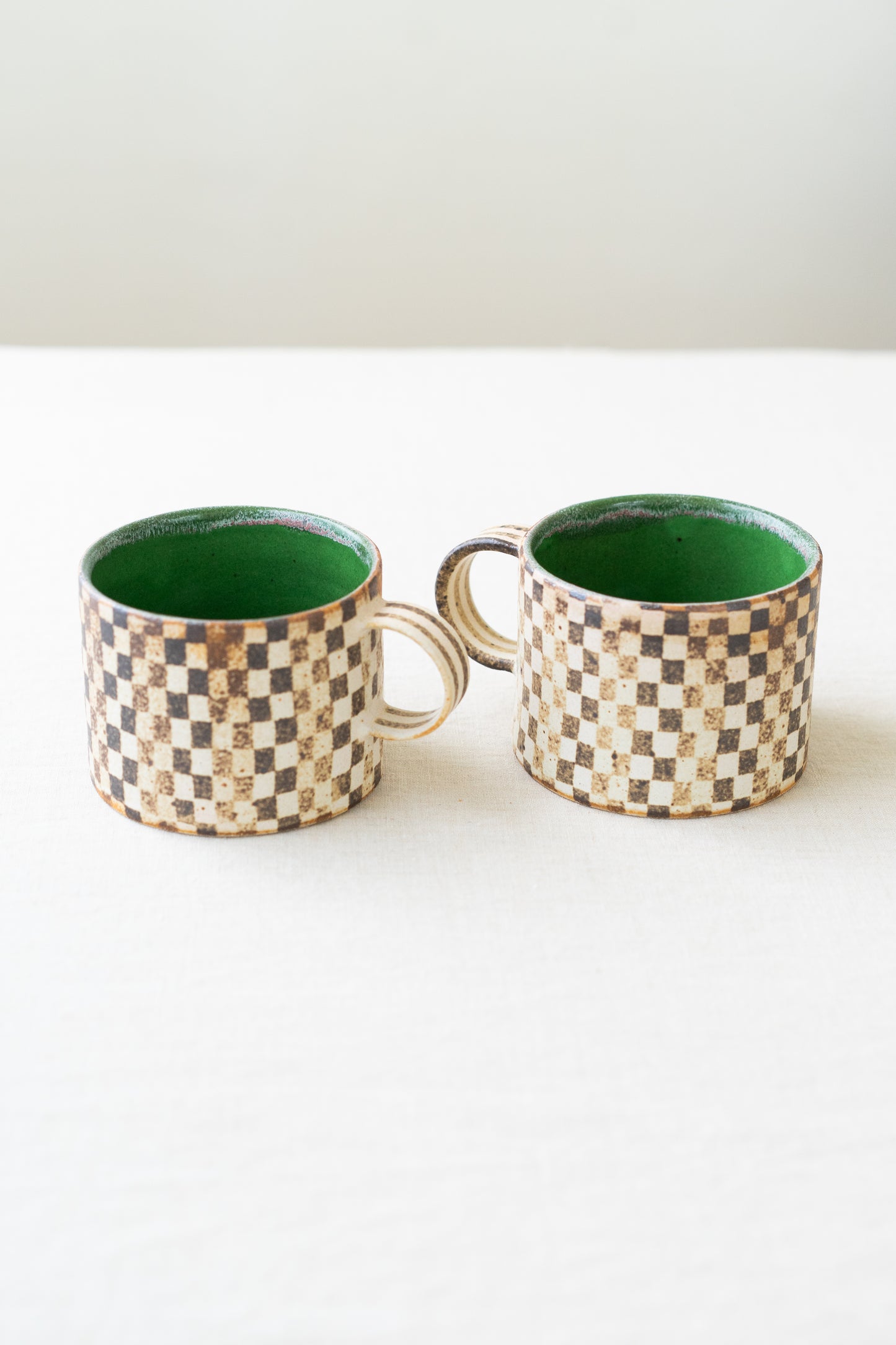 checkerboard mug * green interior