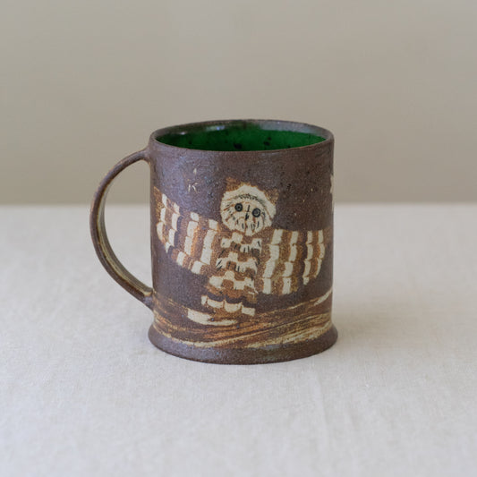 owl and cactus mug