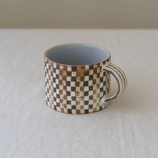 checkerboard mug * lavender interior