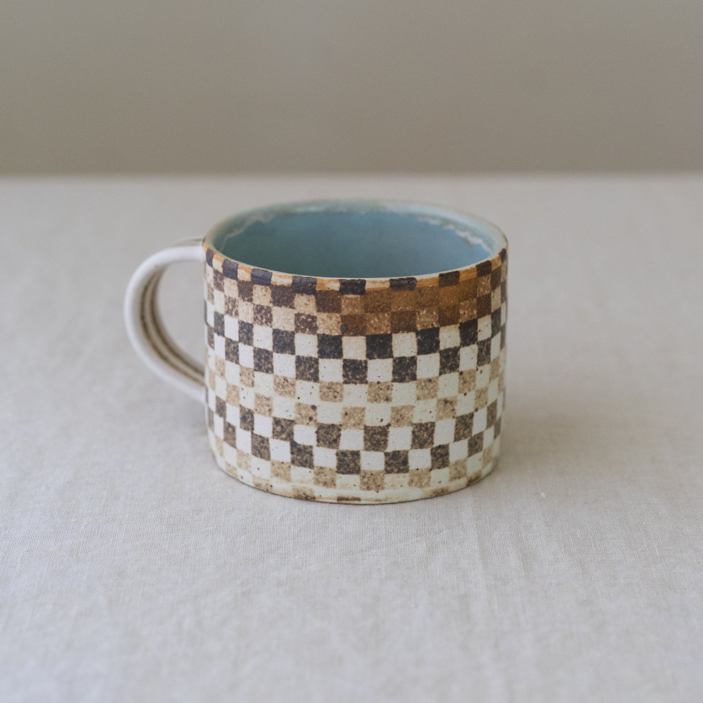 checkerboard mug * blue interior no. 2