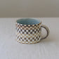 checkerboard mug * blue interior no. 2