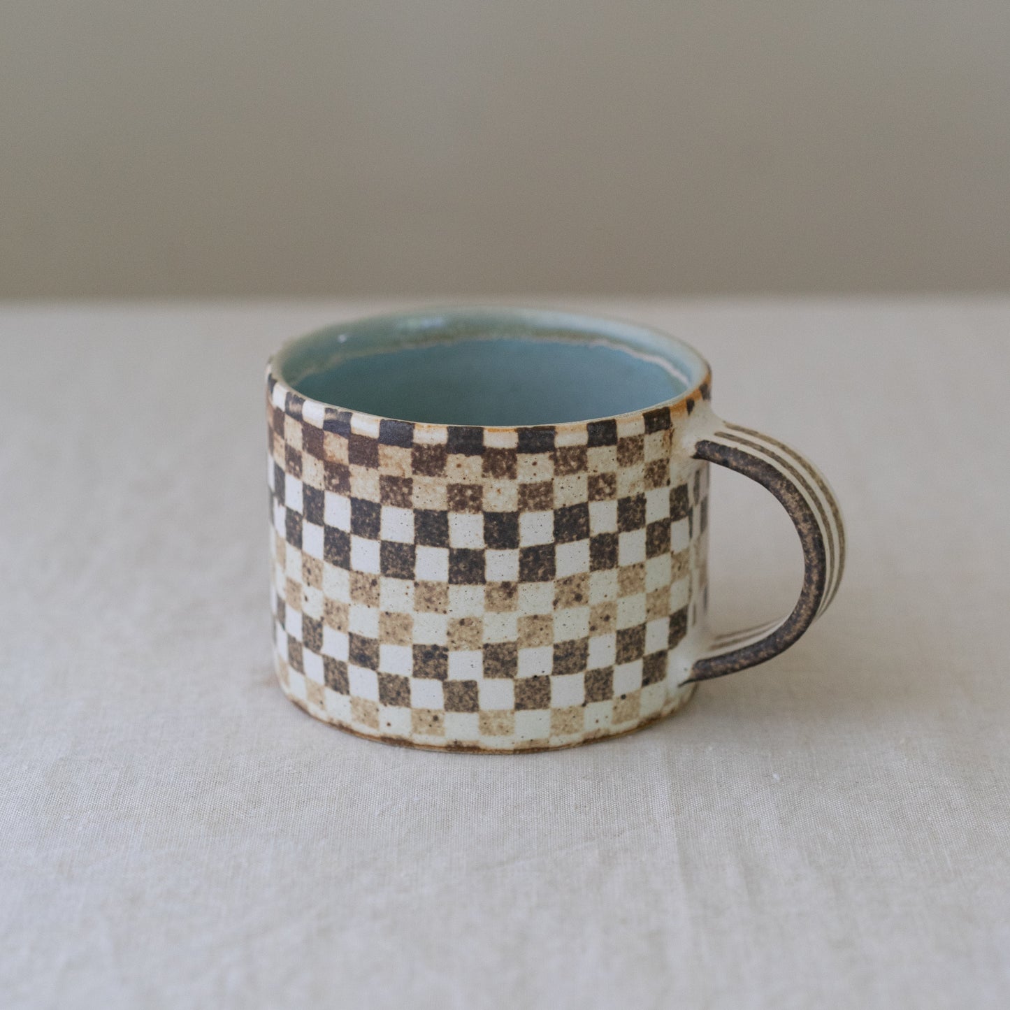 checkerboard mug * blue interior no. 2