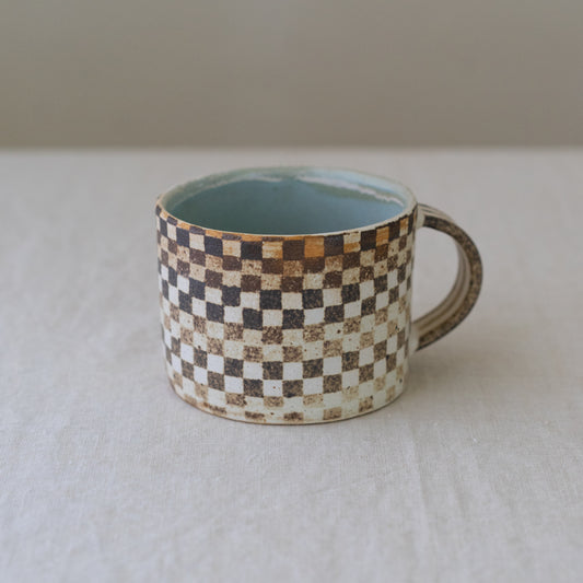 checkerboard mug * blue interior no.3
