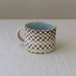 checkerboard mug * blue interior no.3