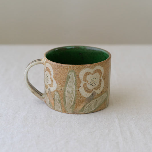flowers and bee mug