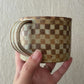 checkerboard mug * caramel interior